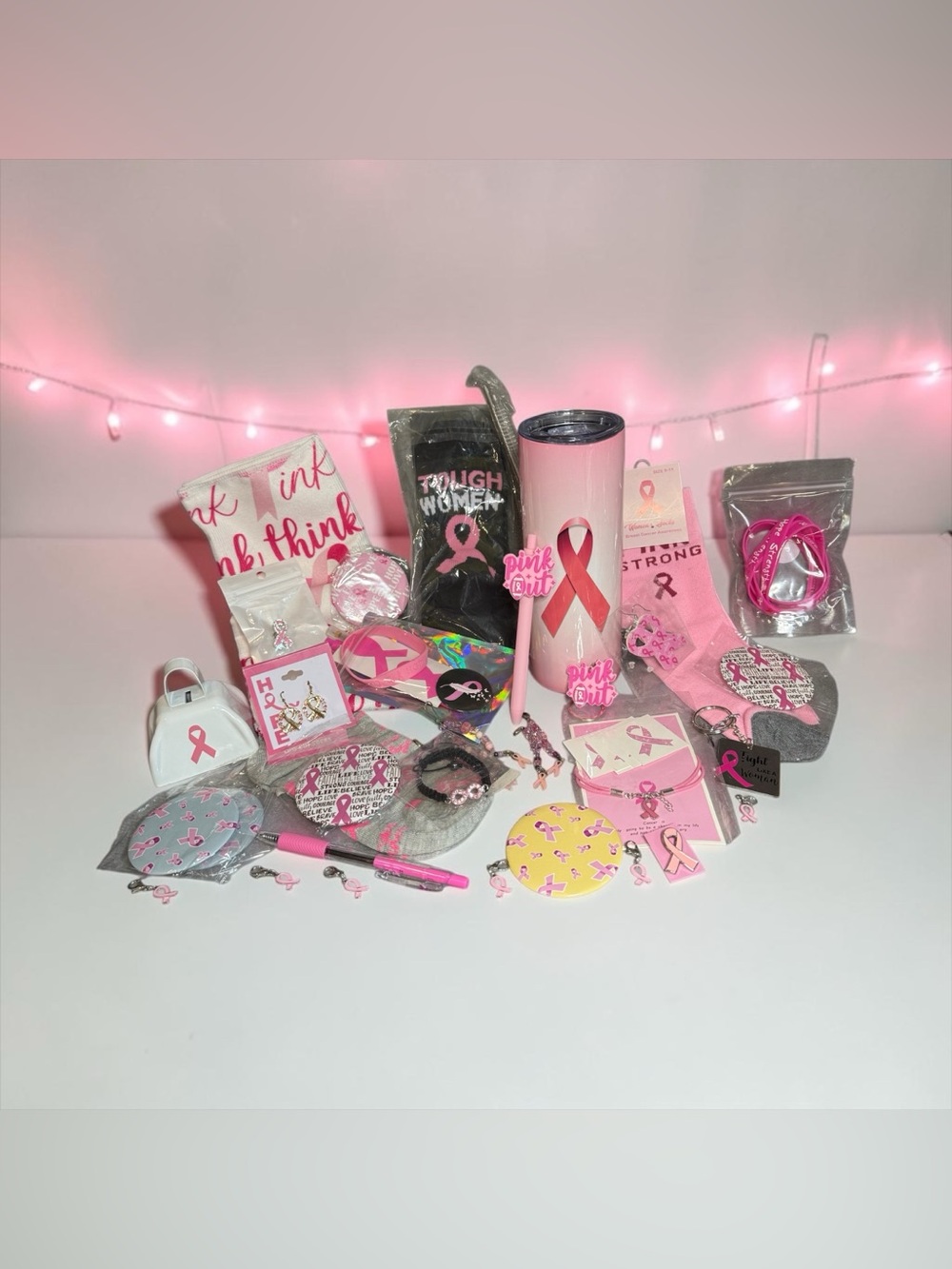 🩷🩷50-Piece Breast Cancer Awareness Pink Ribbon Bundle/NIP🩷